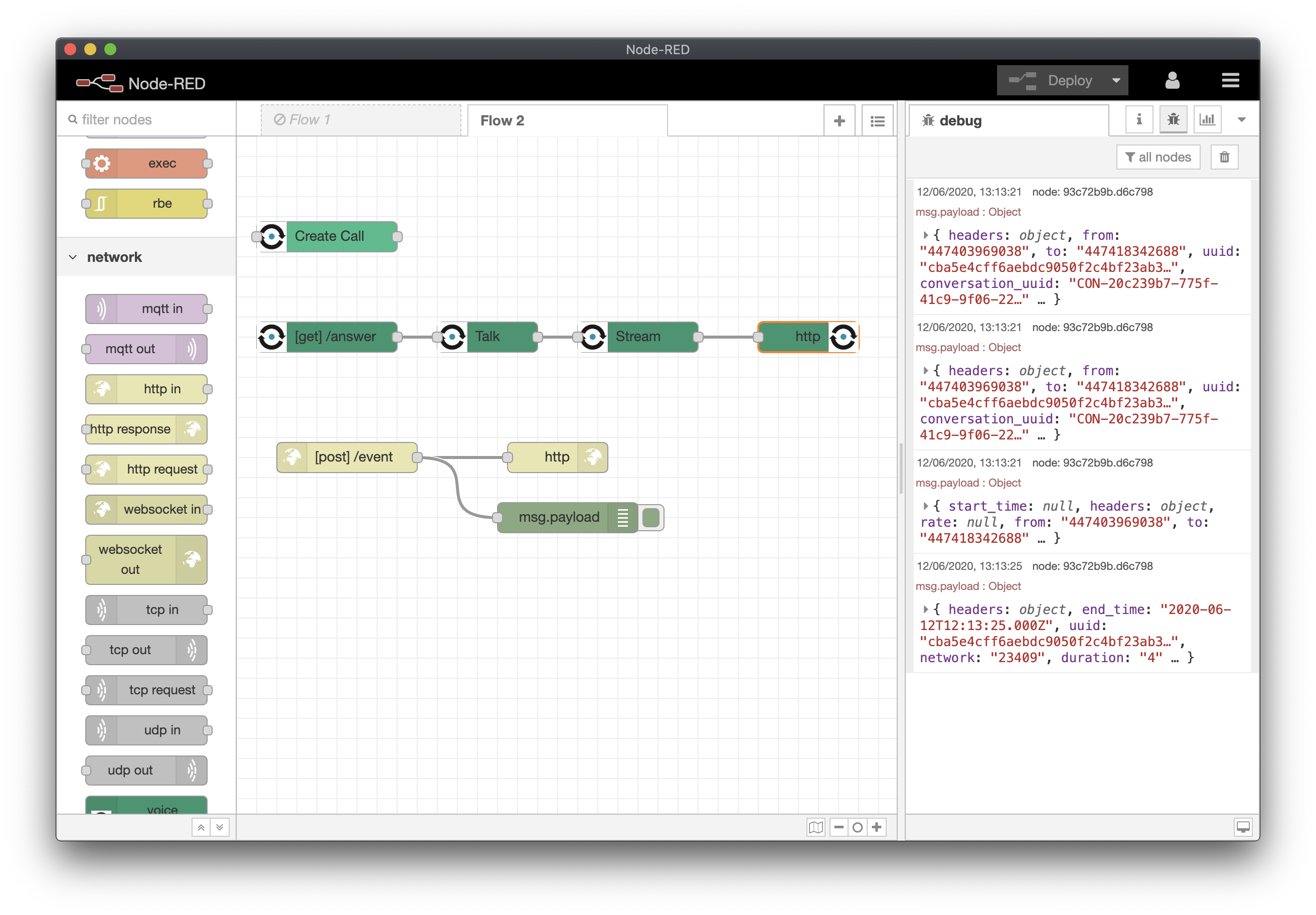 Voice Event Webhook